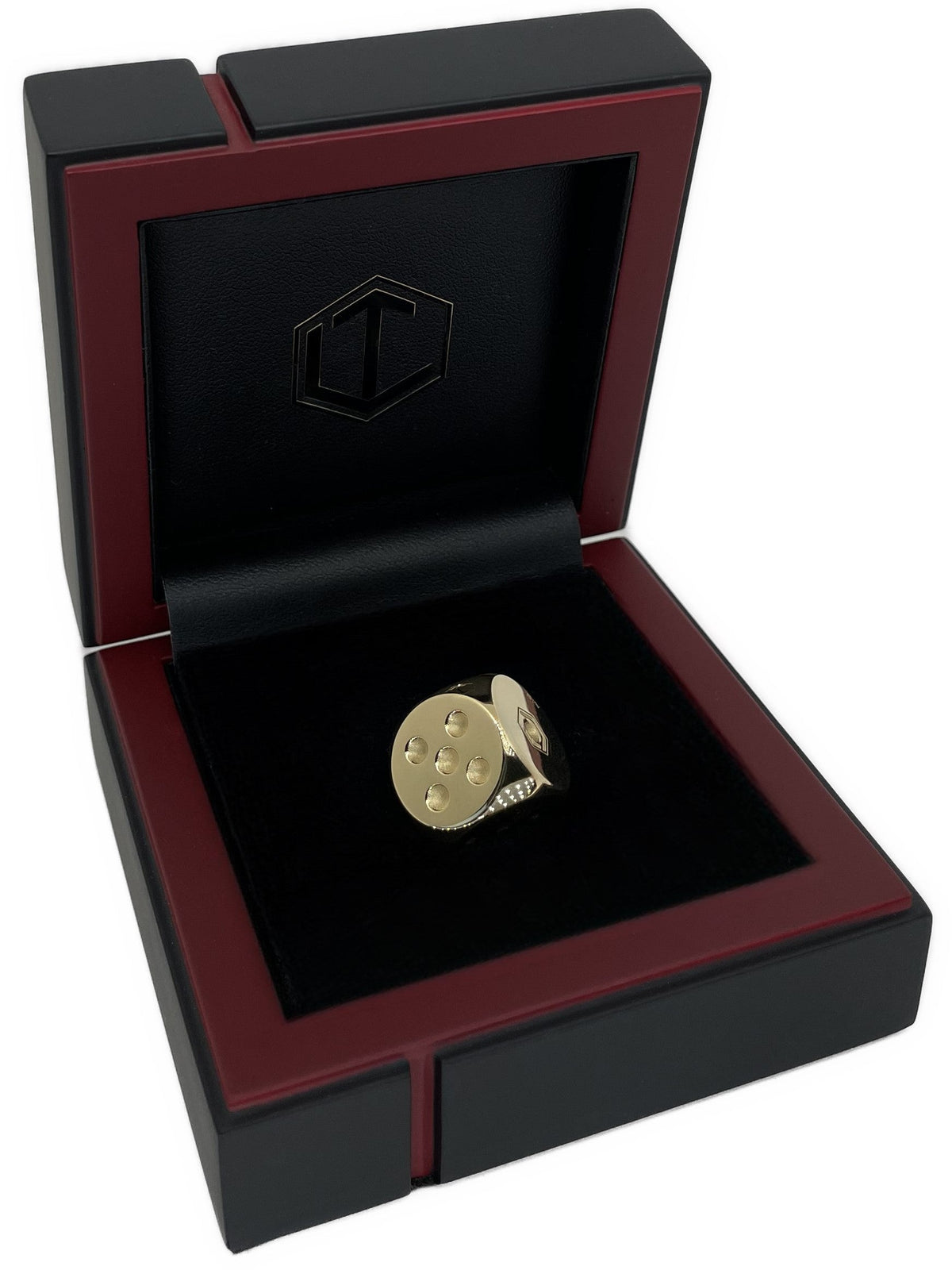 18k gold dice 16mm in case 