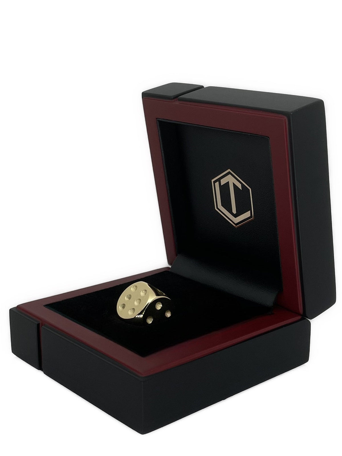 18k gold dice 16mm in case 