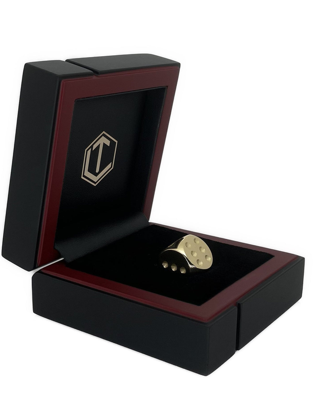 18k gold dice 16mm in case 
