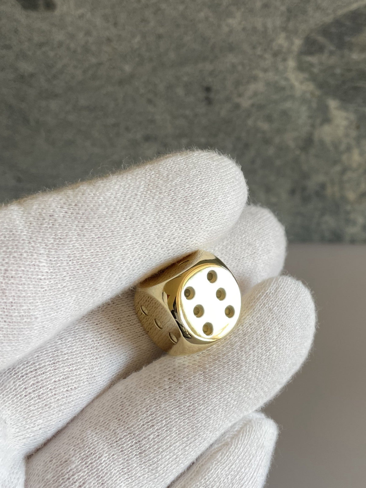 Solid 18k gold dice 16mm