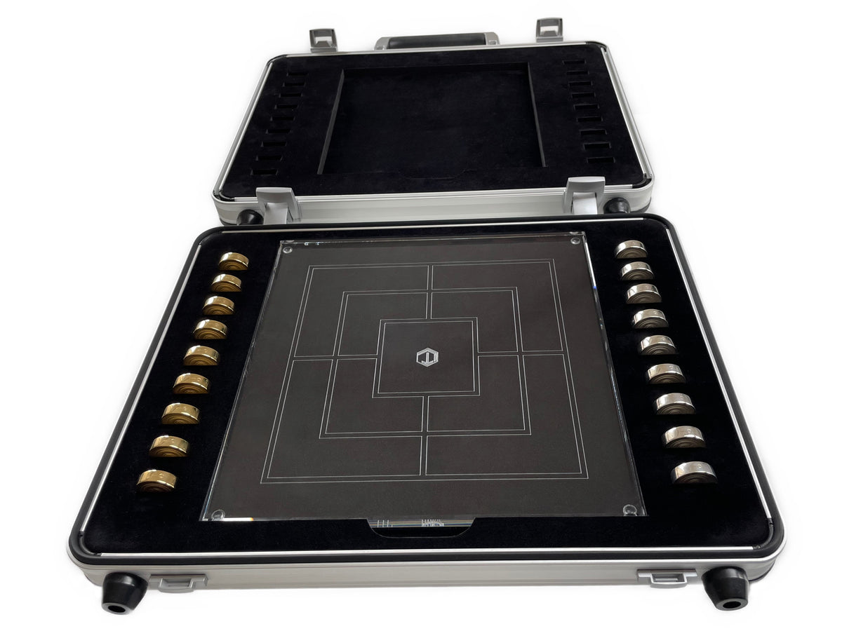 Board Game Nine Mens Morris Silver 18-Karat Gold-Plated - Mühlespiel aus Gold und Silber im Spielekoffer