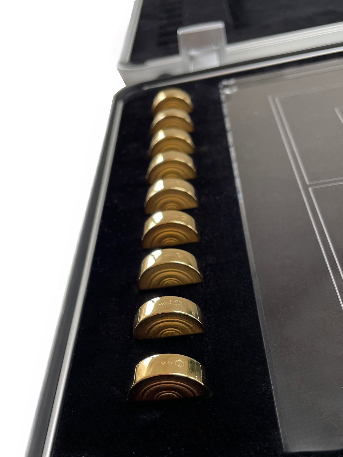 Board Game Nine Mens Morris Silver 18-Karat Gold-Plated - Mühlespiel Goldsteine