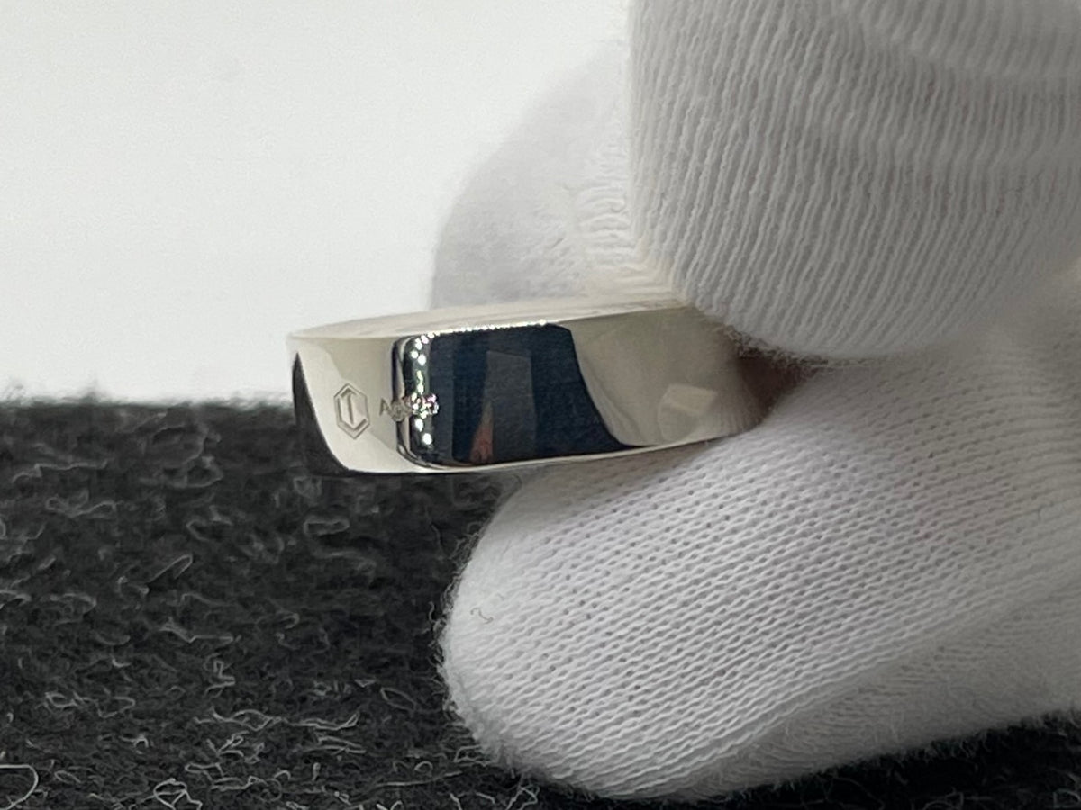 Board Game Nine Mens Morris Silver Black Rhodium-Plated Game Piece Silver Front - Silberspielstein