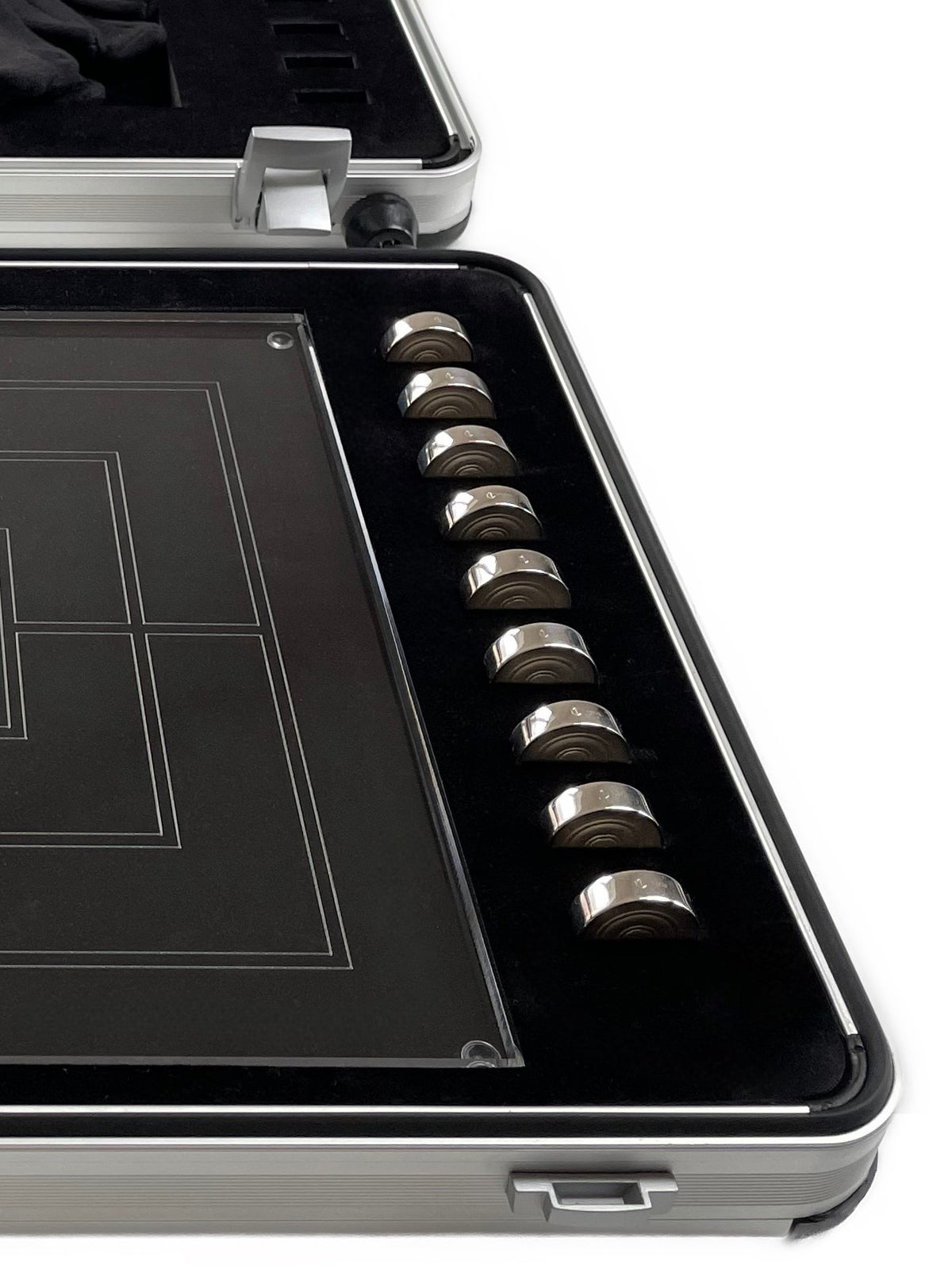 Board Game Nine Mens Morris Silver Black Rhodium-Plated - Mühlespiel Silberspielsteine