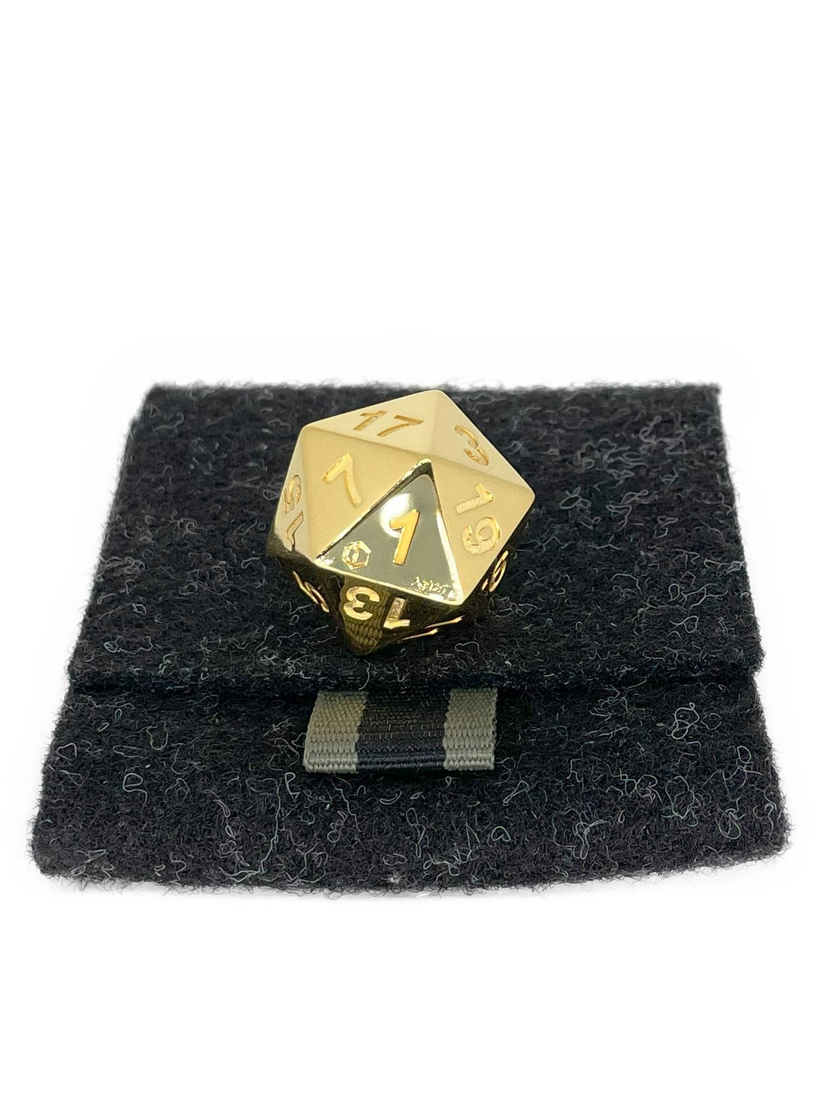D20 Dice Sterling Silver 18-karat gold-plated in Felt case - D20 Goldwürfel auf Etui