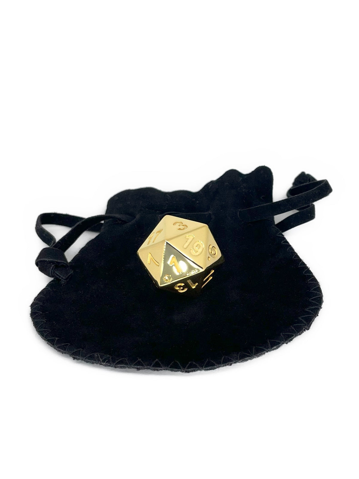 D20 Dice Sterling Silver 18-karat gold-plated in velvet case - D20 Goldwürfel auf Etui