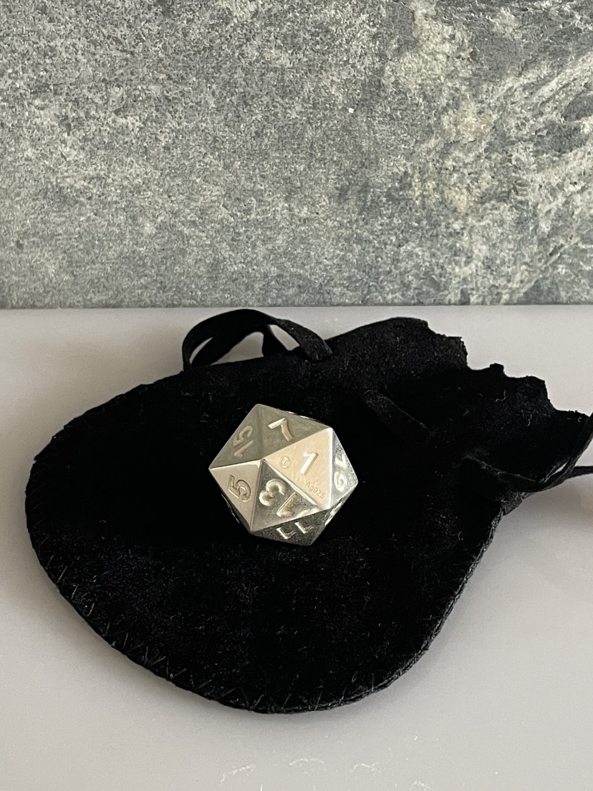 D20 Würfel · 925 Sterlingsilber · 24 mm · 50 g · Poliert