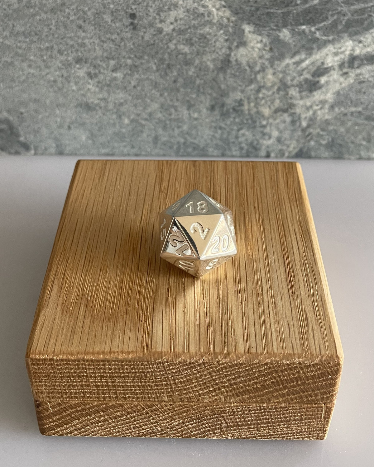 D20 Würfel · 925 Sterlingsilber · 24 mm · 50 g · Poliert