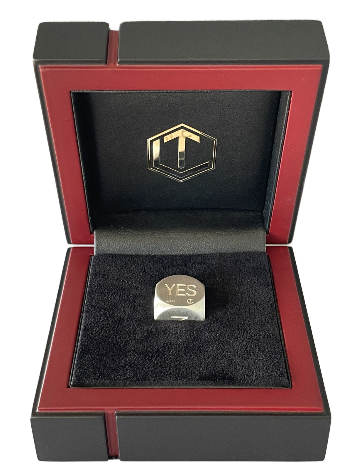 Decision Dice Silver brushed in blac  case 