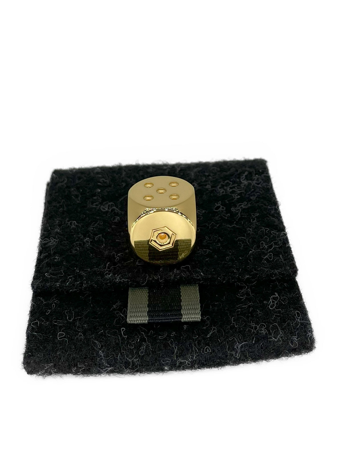 Dice 18-Karat Gold-Plated No 1 polished_in Felt Case - Goldwürfel auf Filzetui