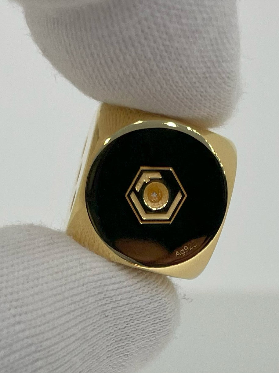 Dice 18-Karat Gold-Plated in two fingers No 1 polished - Goldwürfel