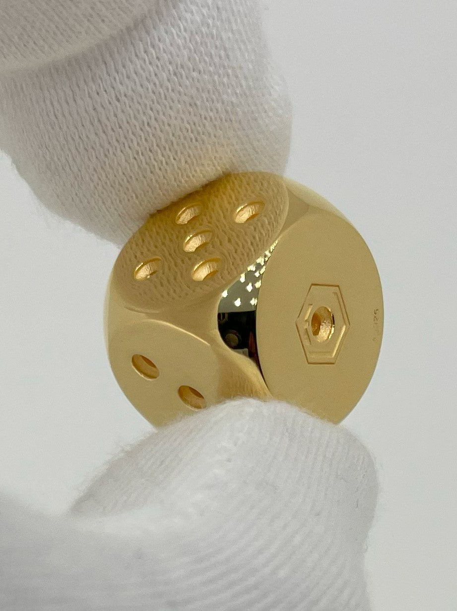 Dice 18-Karat Gold-Plated in two fingers No 5 polished - Goldwürfel