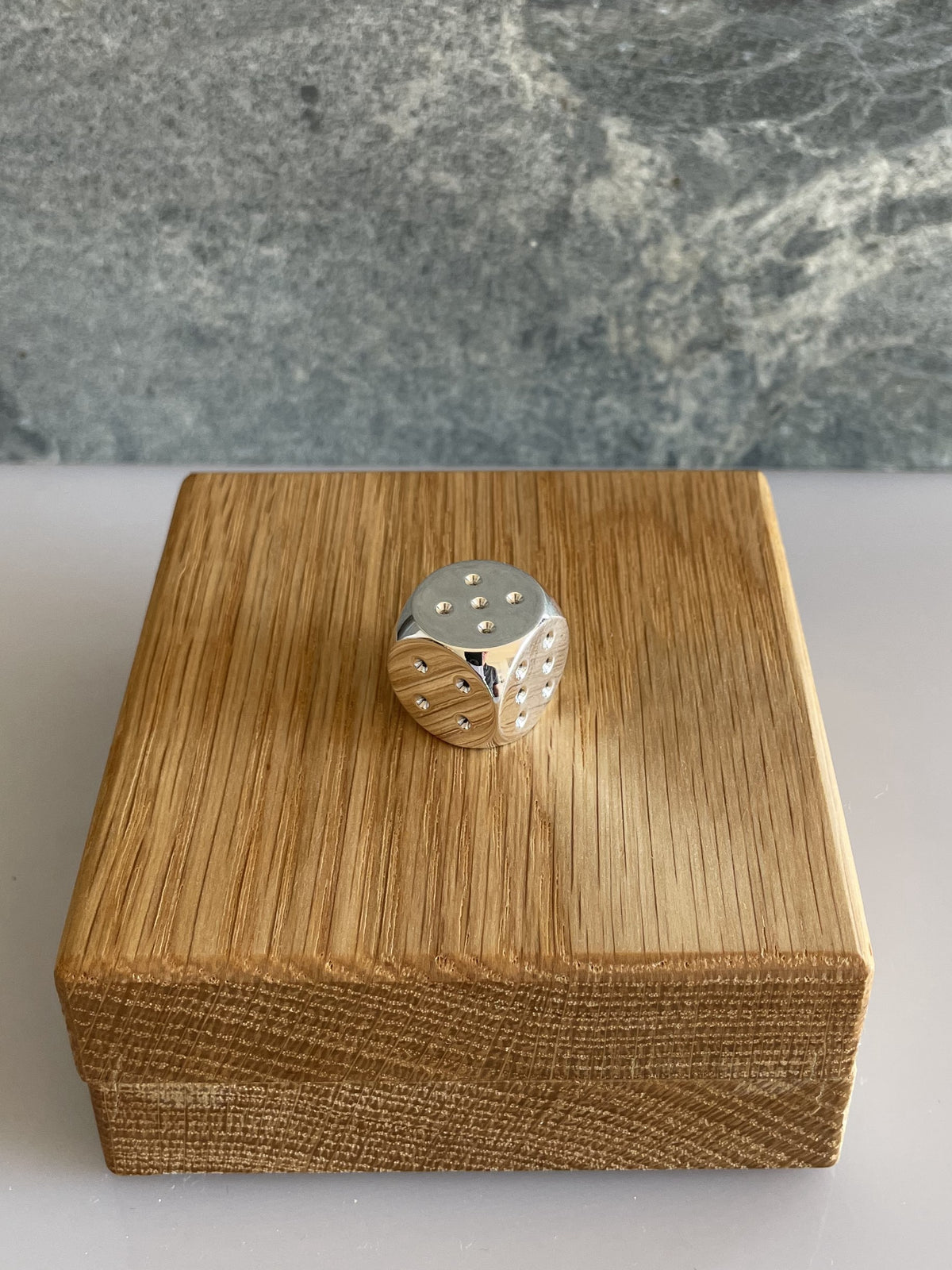 Dice 1 Ounce Fine Silver presented on case
