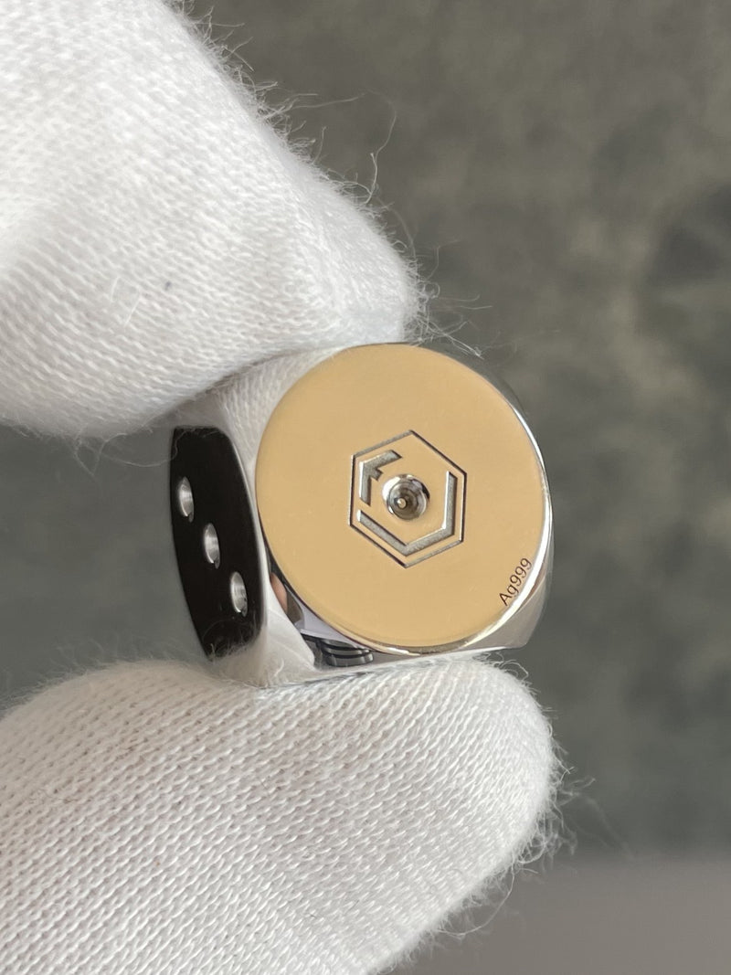 Dice 1 Ounce Fine Silver presented in hand
