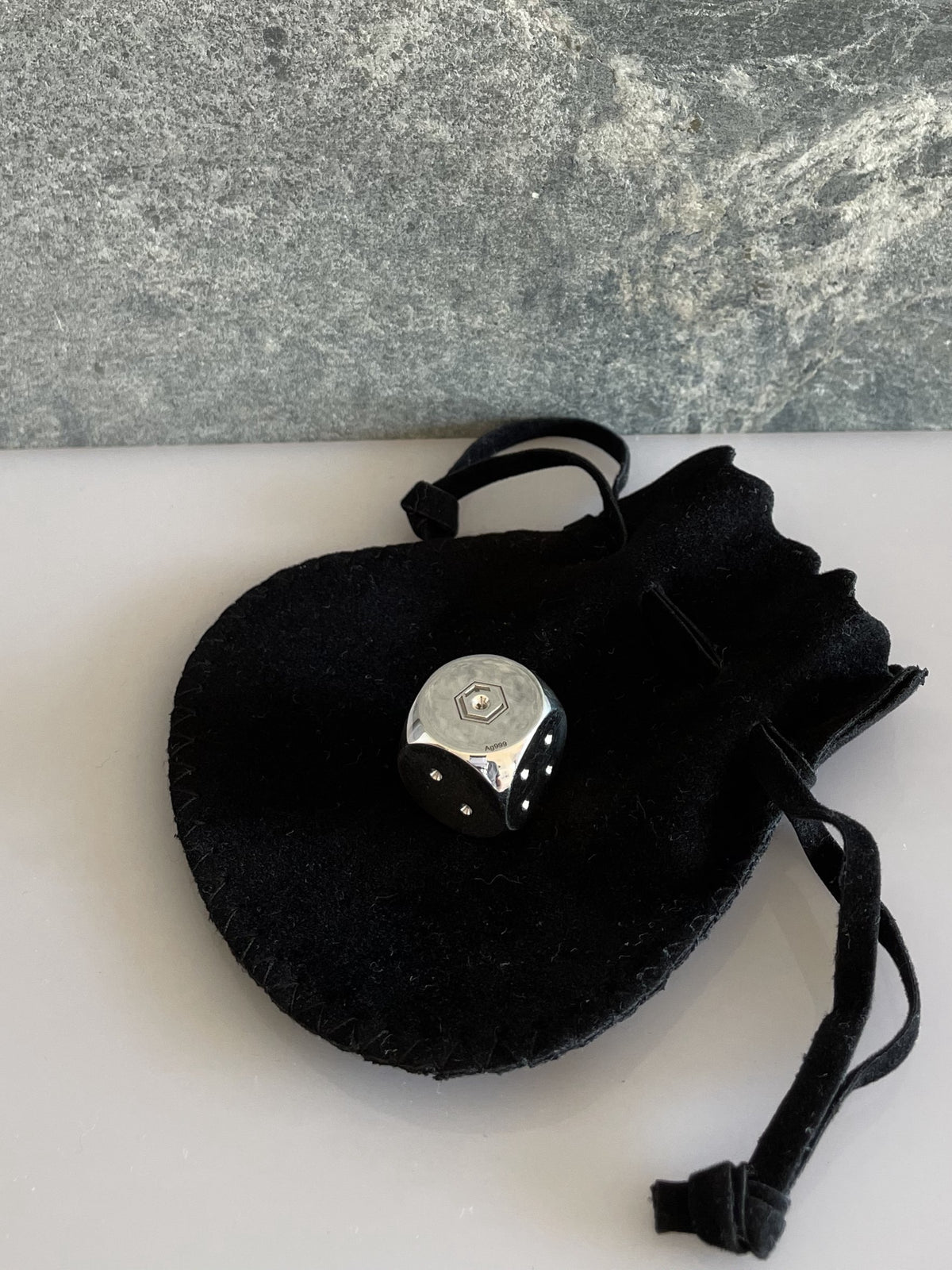 Dice 1 Ounce Fine Silver presented on case