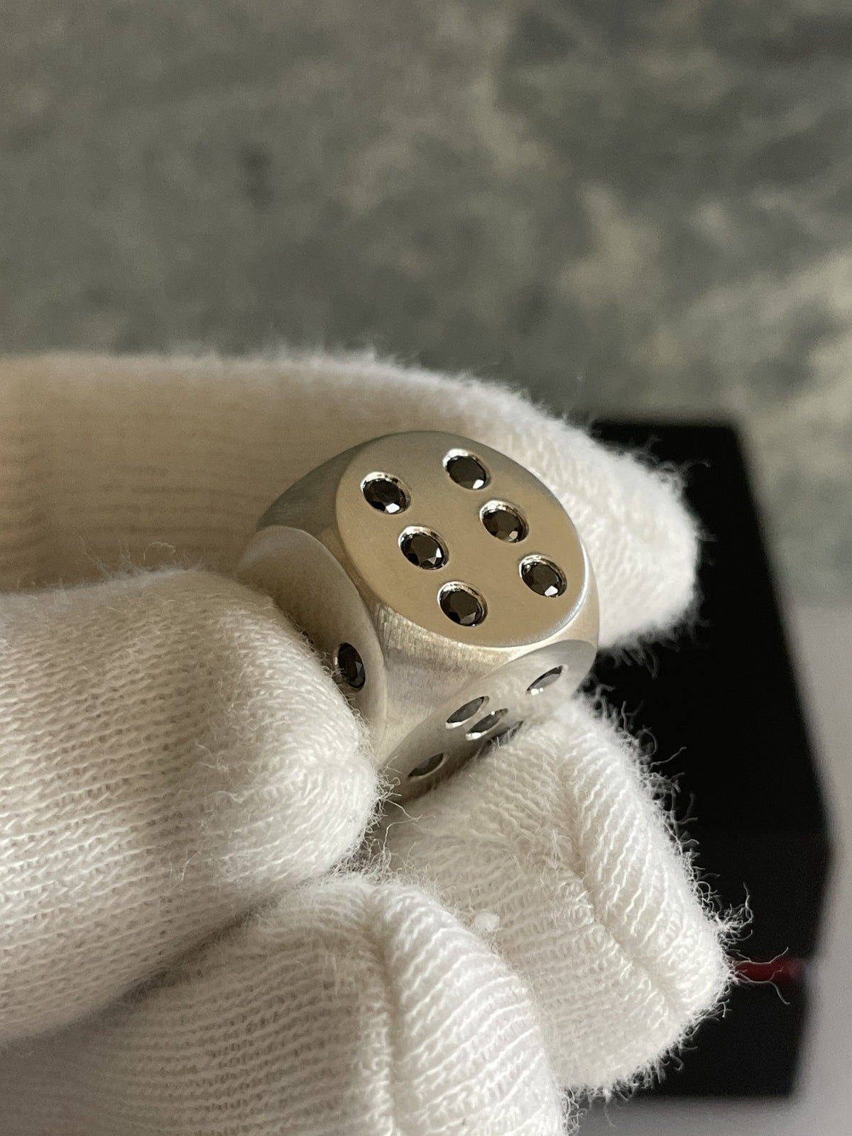 Silver Dice with Diamonds 