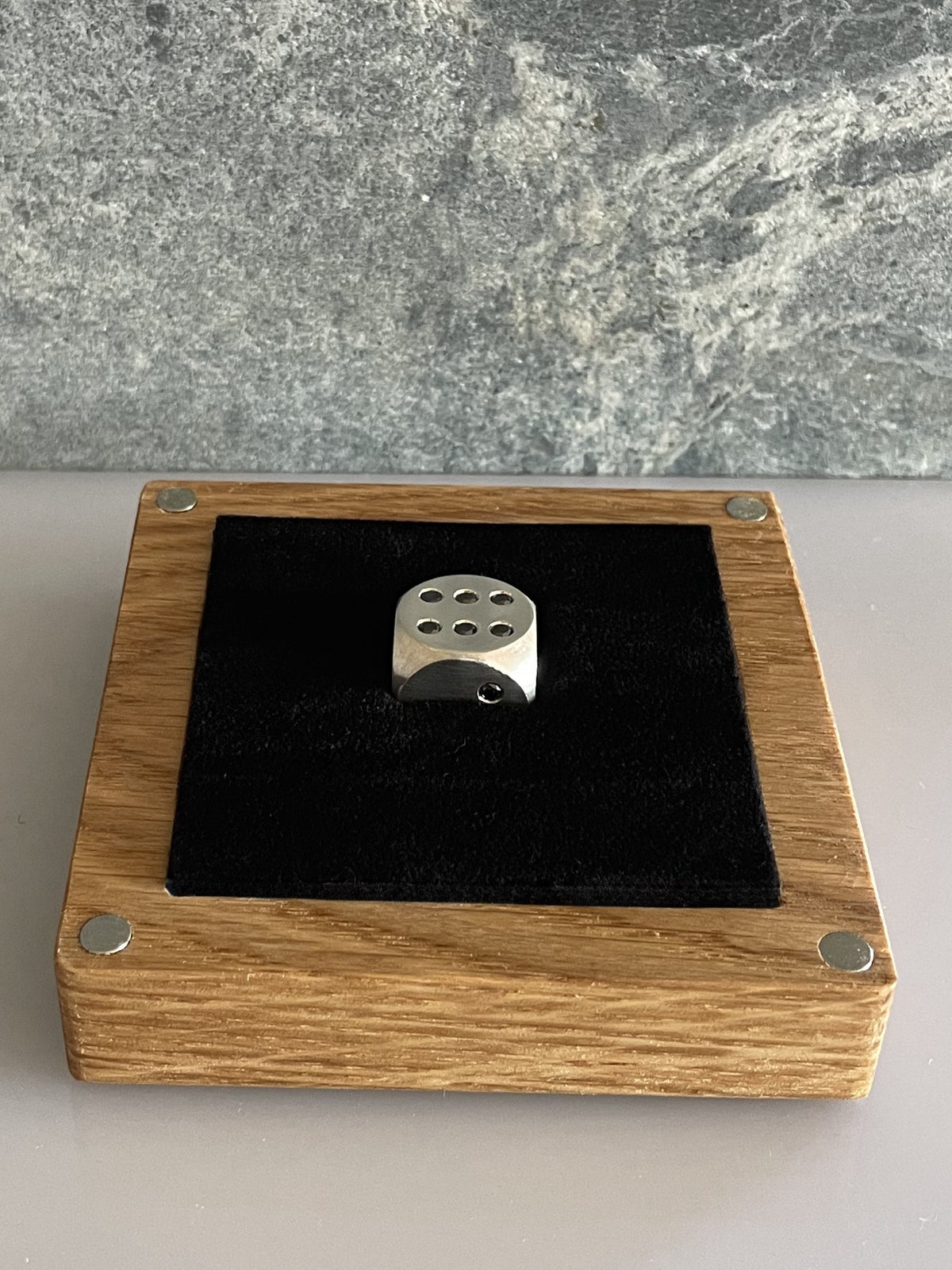 Silver Dice with Diamonds 