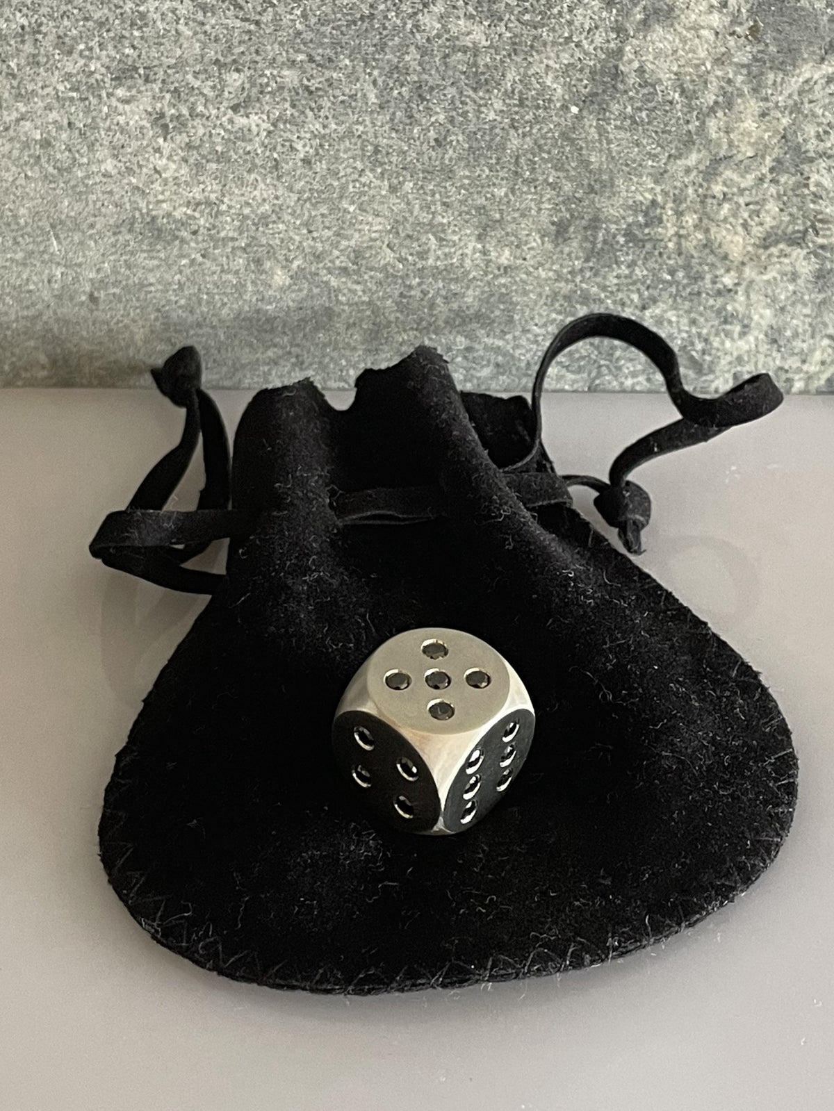 Silver Dice with Diamonds 