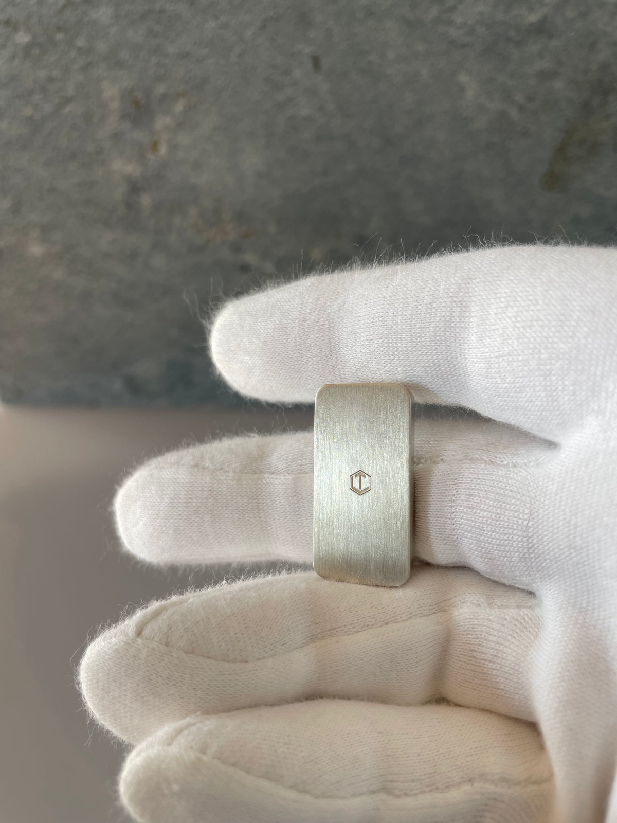 Dominostein · 925 Sterlingsilber · 29 mm · 17 g · Mattiert
