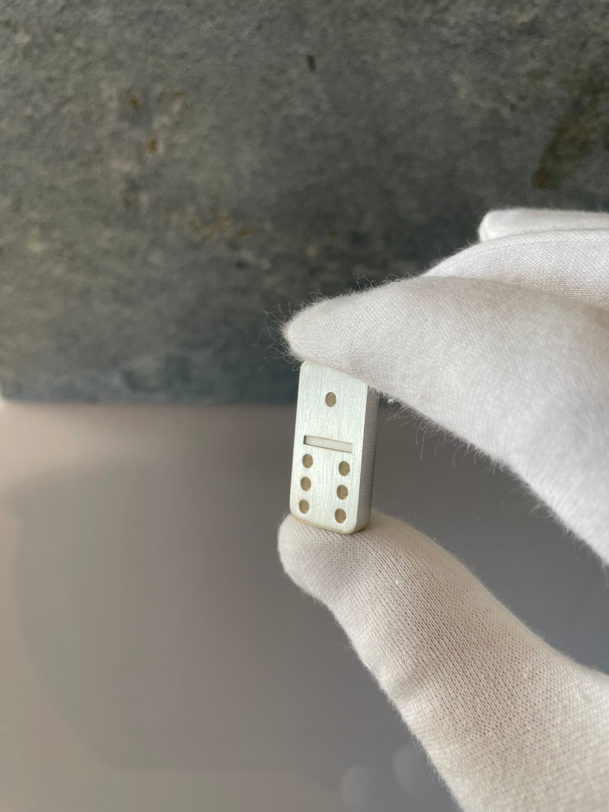 Dominostein · 925 Sterlingsilber · 29 mm · 17 g · Mattiert