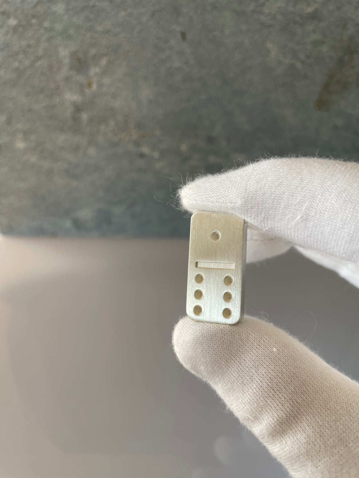 Dominostein · 925 Sterlingsilber · 29 mm · 17 g · Mattiert