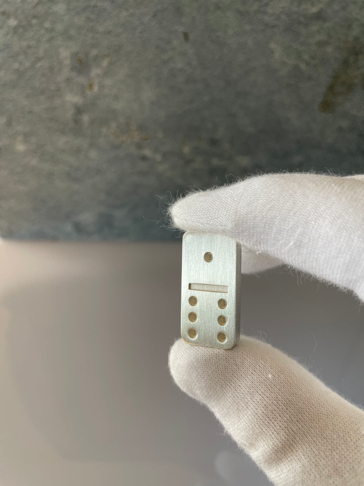 Dominostein · 925 Sterlingsilber · 29 mm · 17 g · Mattiert