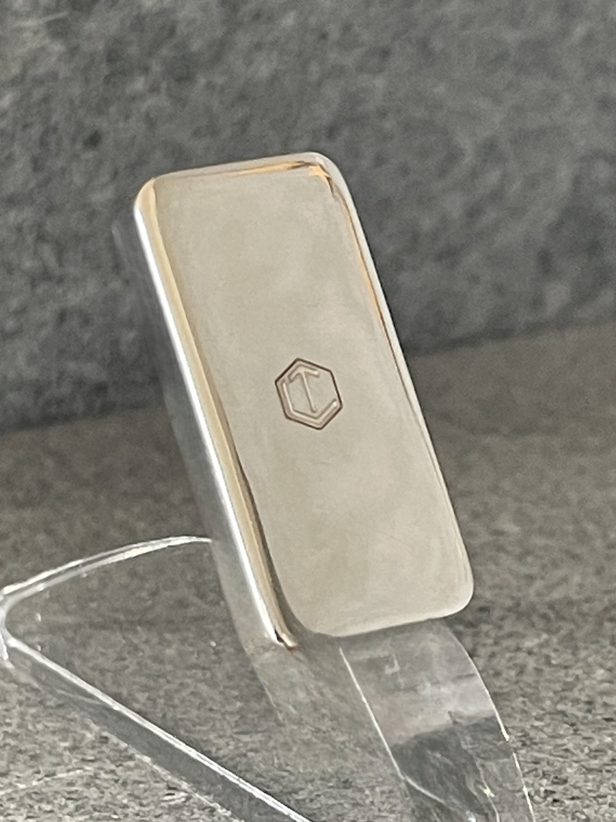 Domino Sterling Silver polished back sice - Dominosten Silber Rückseite