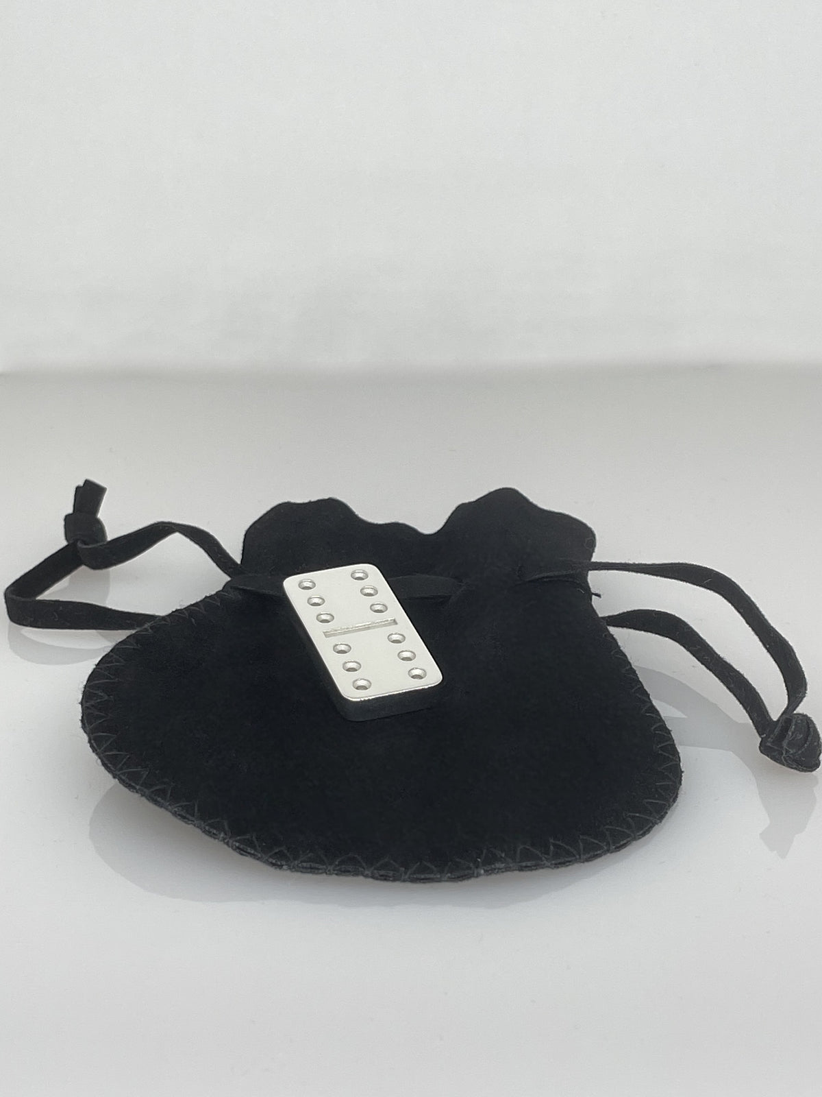 Domino Sterling Silver polished in felt case - Dominostein Silber auf Etui