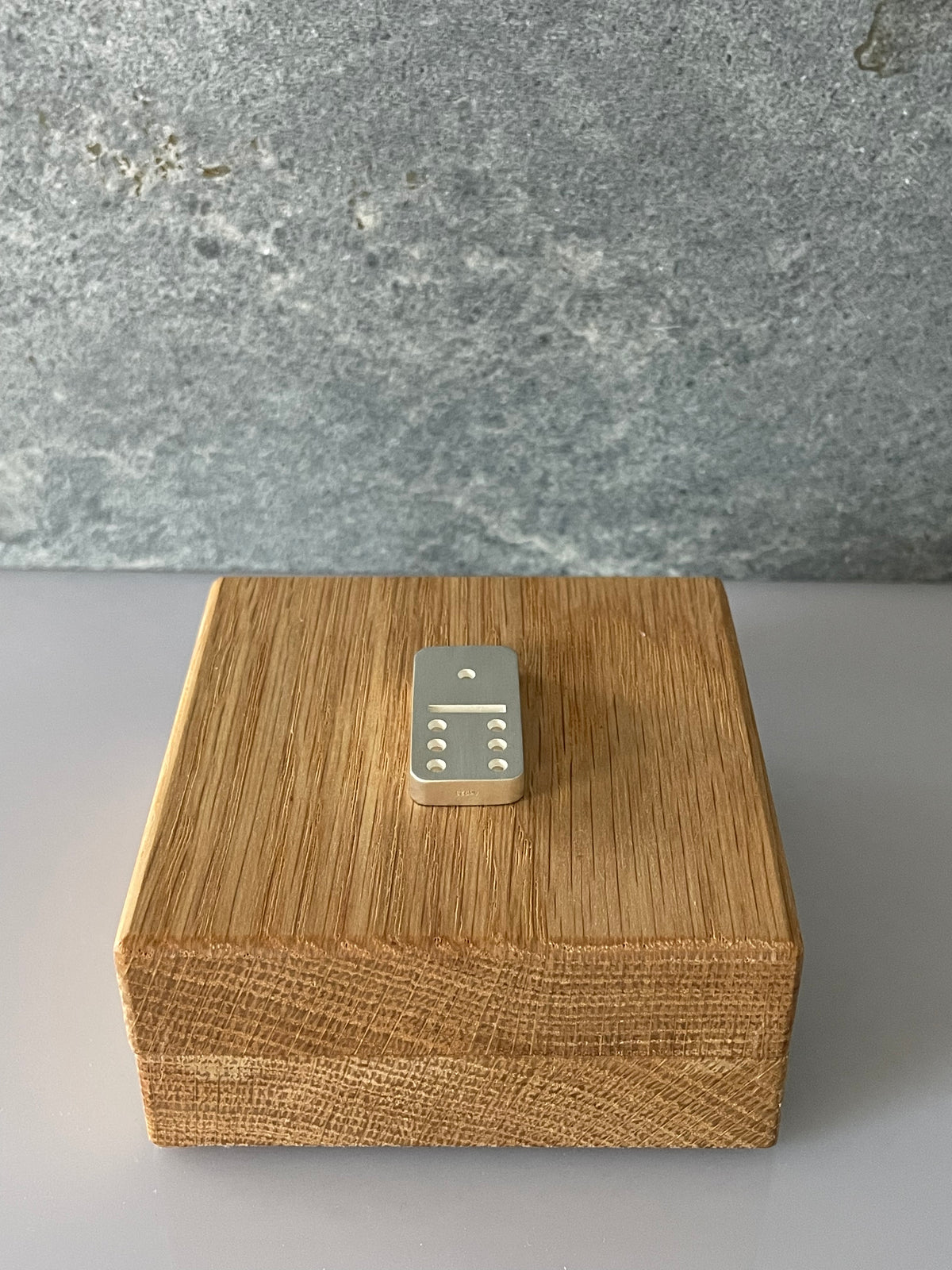 Dominostein · 925 Sterlingsilber · 29 mm · 17 g · Mattiert