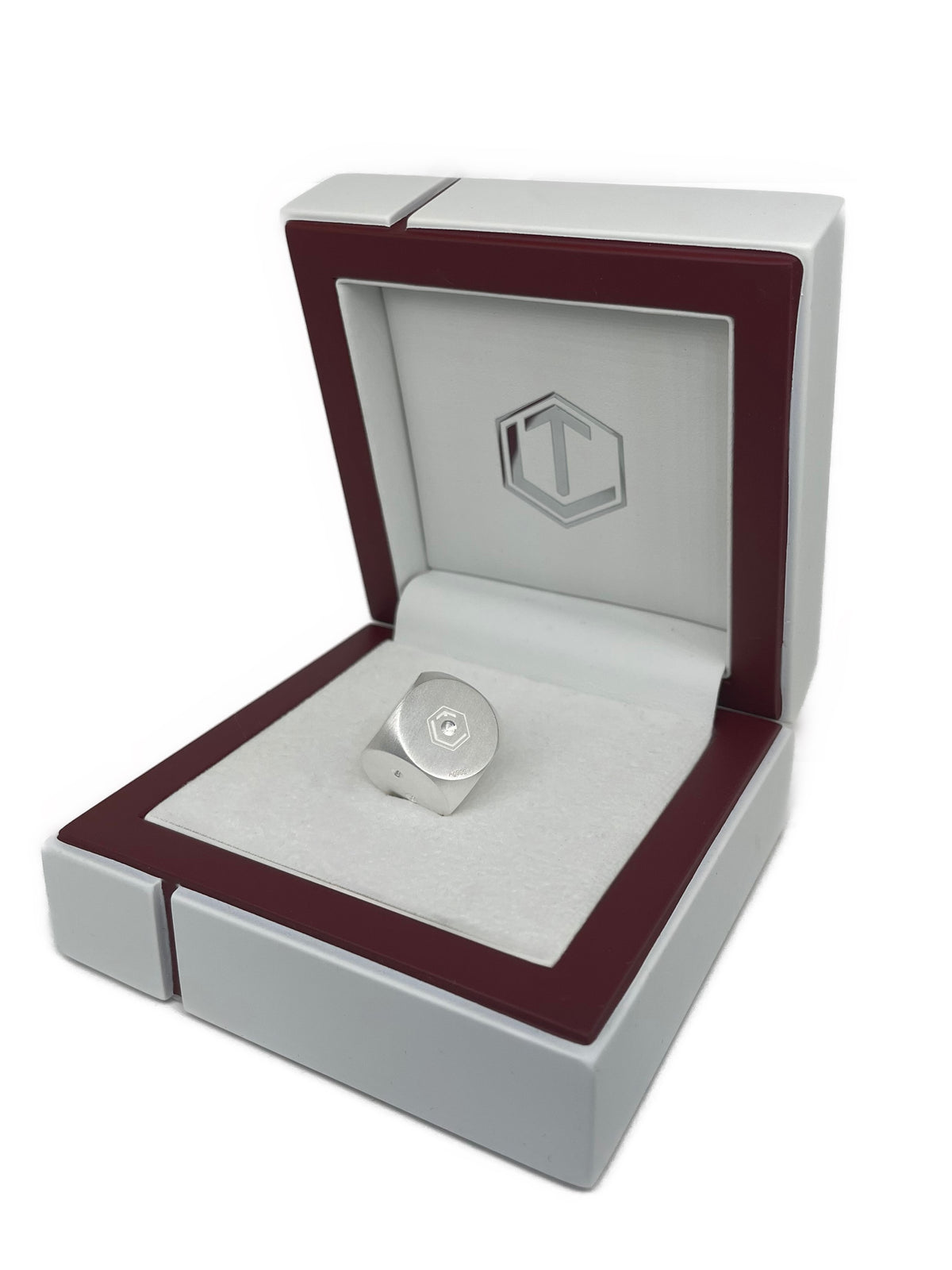 Fine Silver Dice brushed in white case - Feinsilberwürfel im Etui