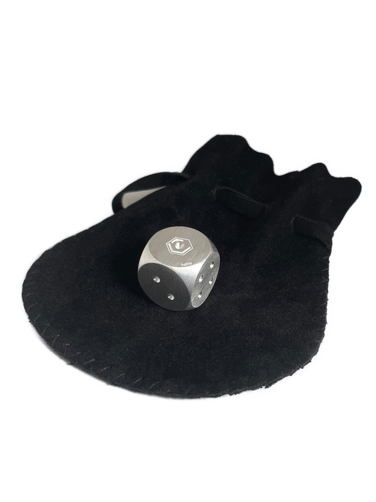 Fine Silver Dice brushed on velvet case - Feinsilberwürfel auf Etui