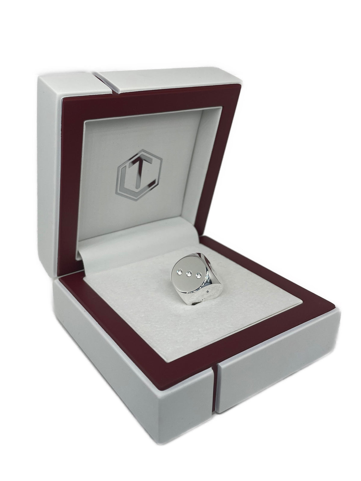 Fine Silver dice in white case - Feinsilberwürfel im Etui