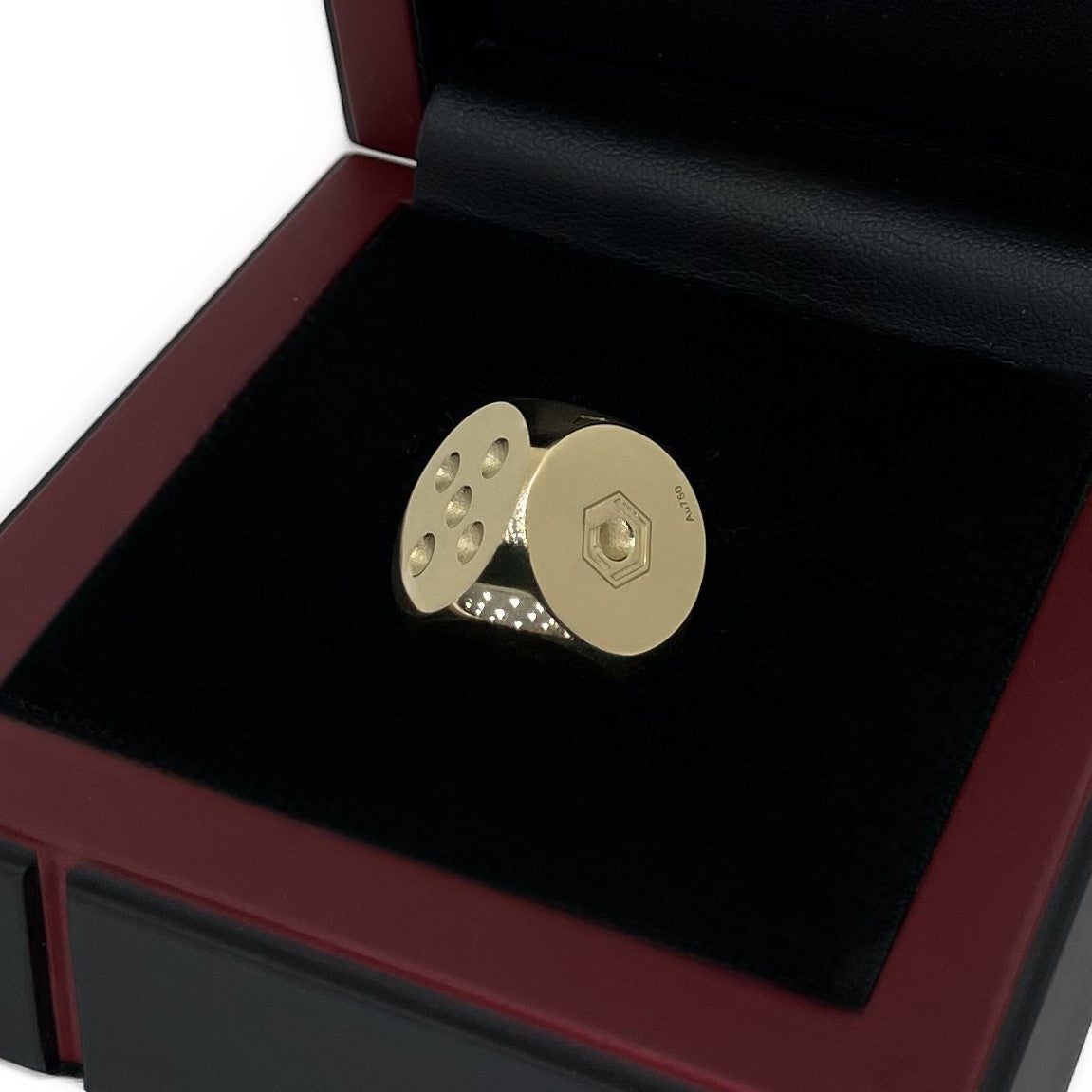 Gold Dice 18-karat solid in black Case - Goldwürfel aus 18 Karat Gold massiv im Etui