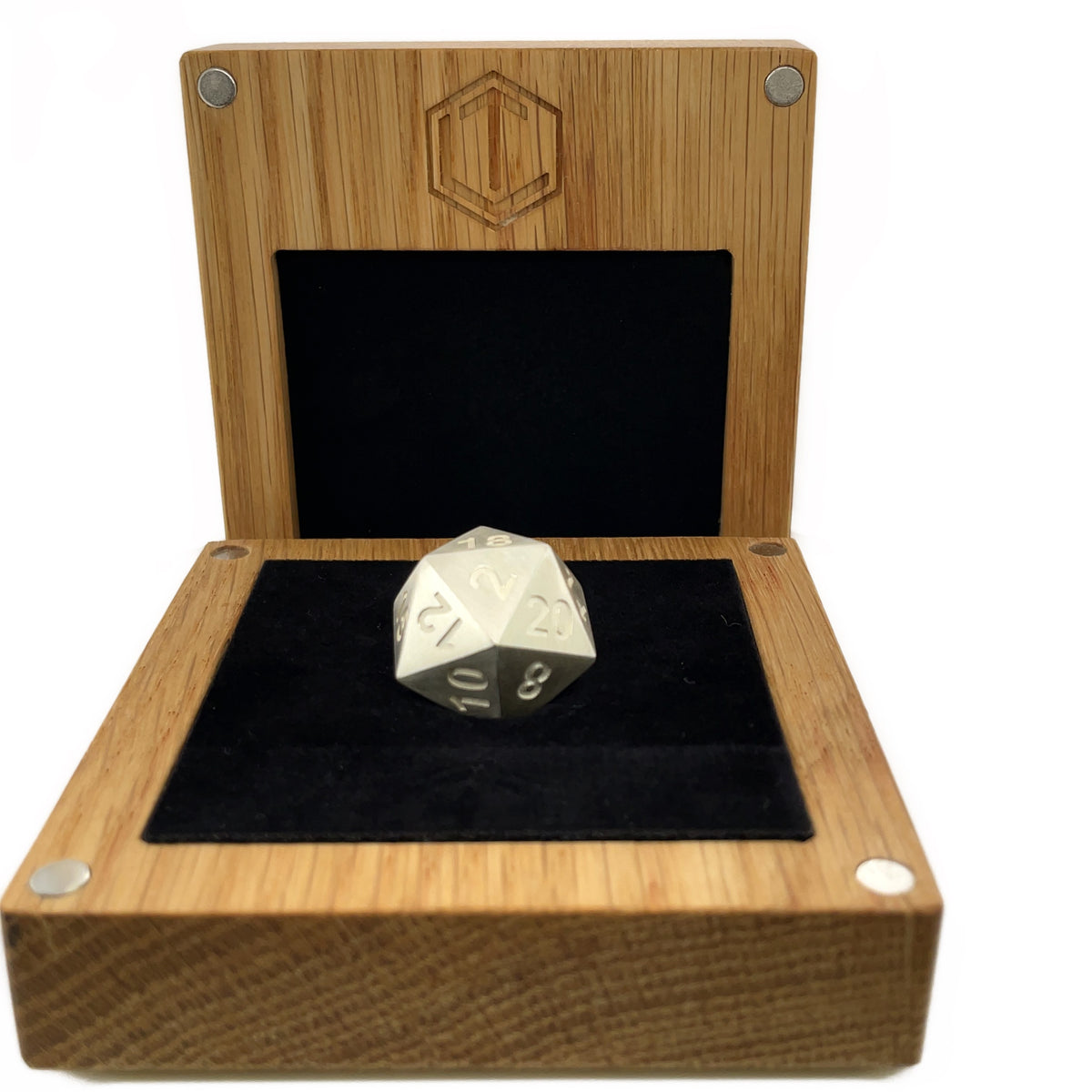 D20 Würfel · 925 Sterlingsilber · 24 mm · 50 g · Mattiert