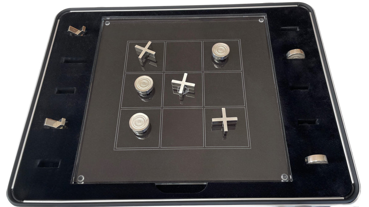 Tic-Tac-Toe · 925 Sterlingsilber · 3D-Acrylglas
