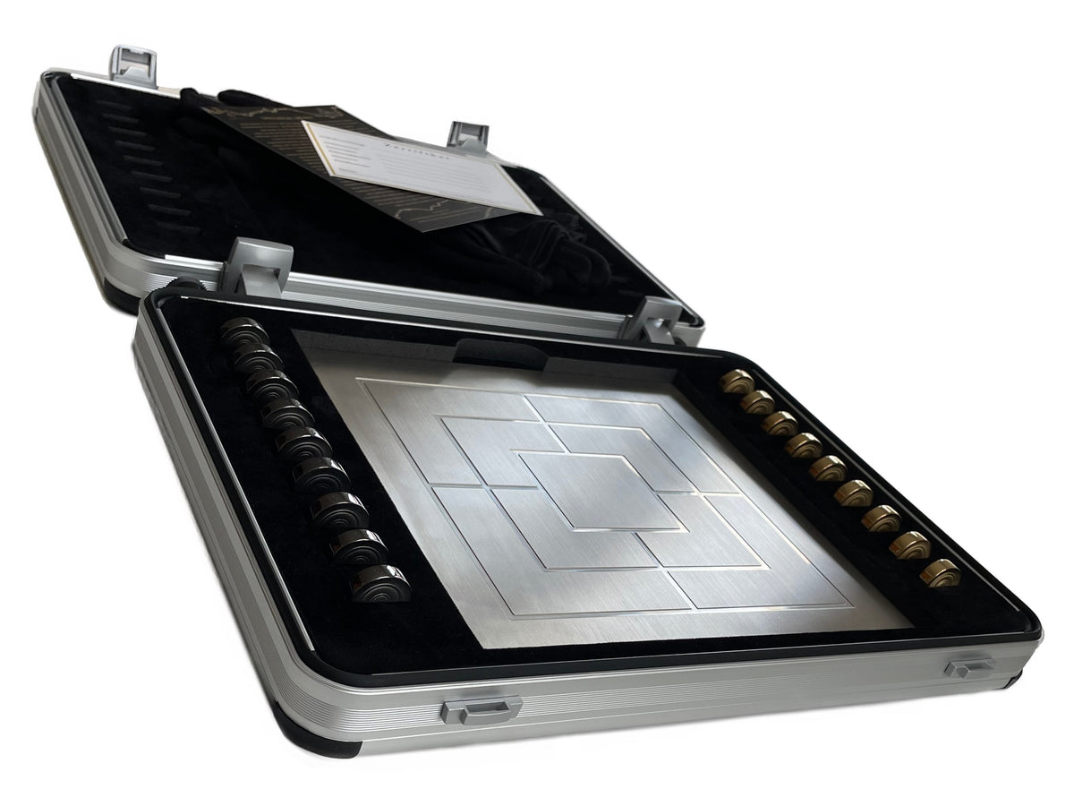 Mühle · 925 Sterlingsilber · 18 Karat Gold · Schwarz-Rhodium · Brett 925 Silber 974 g