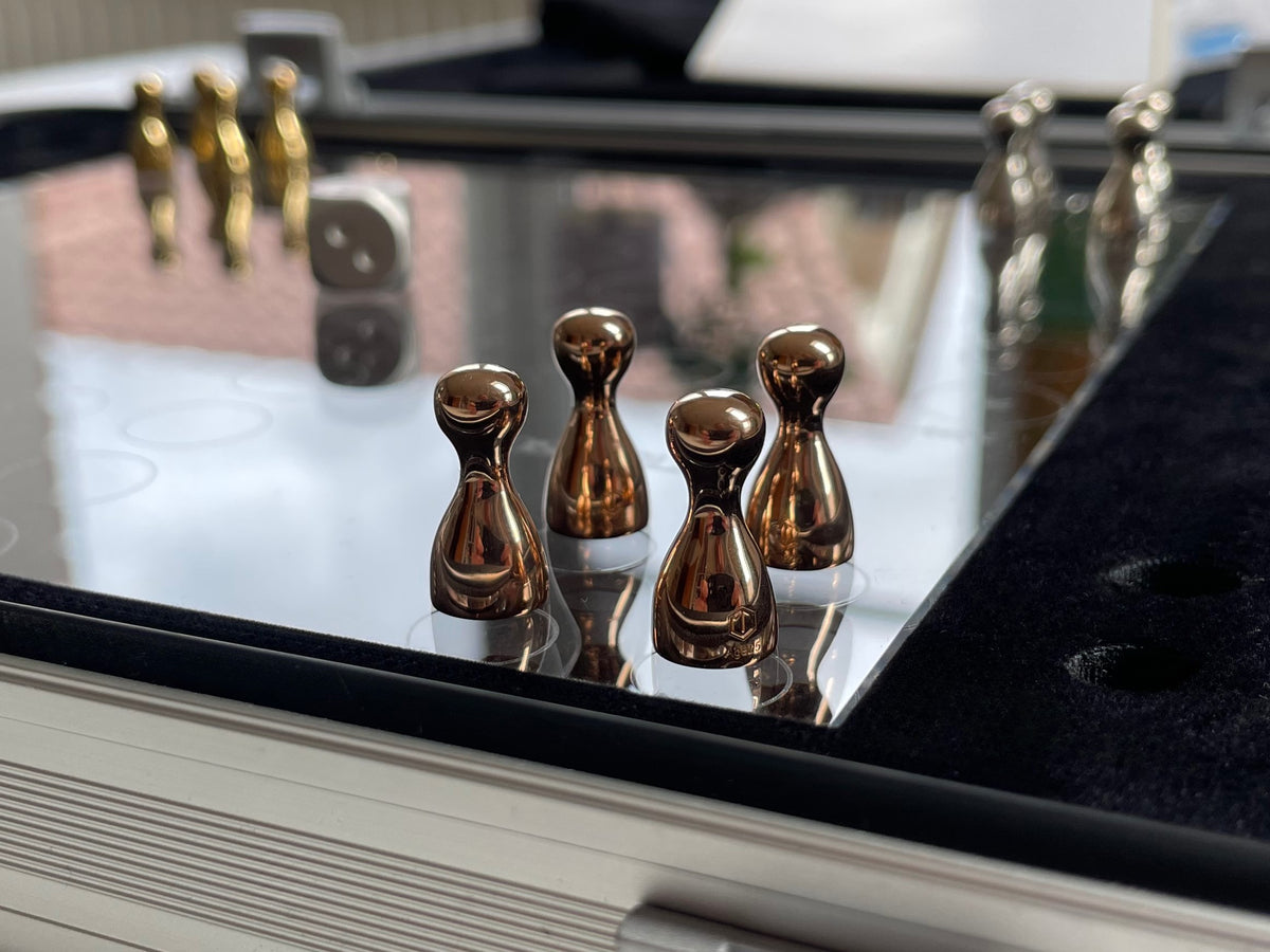 Ludo · 925 Sterlingsilber · 18 Karat Gold · Schwarz-Rhodium · Roségold · 3D-Acrylglas