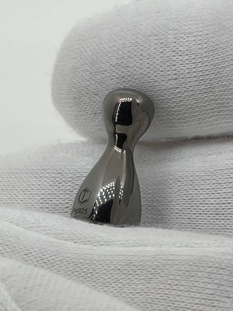 Ludo Game Figurine Silver Black Rhodium - Spielfigur Ludo schwarz rhodiniert 