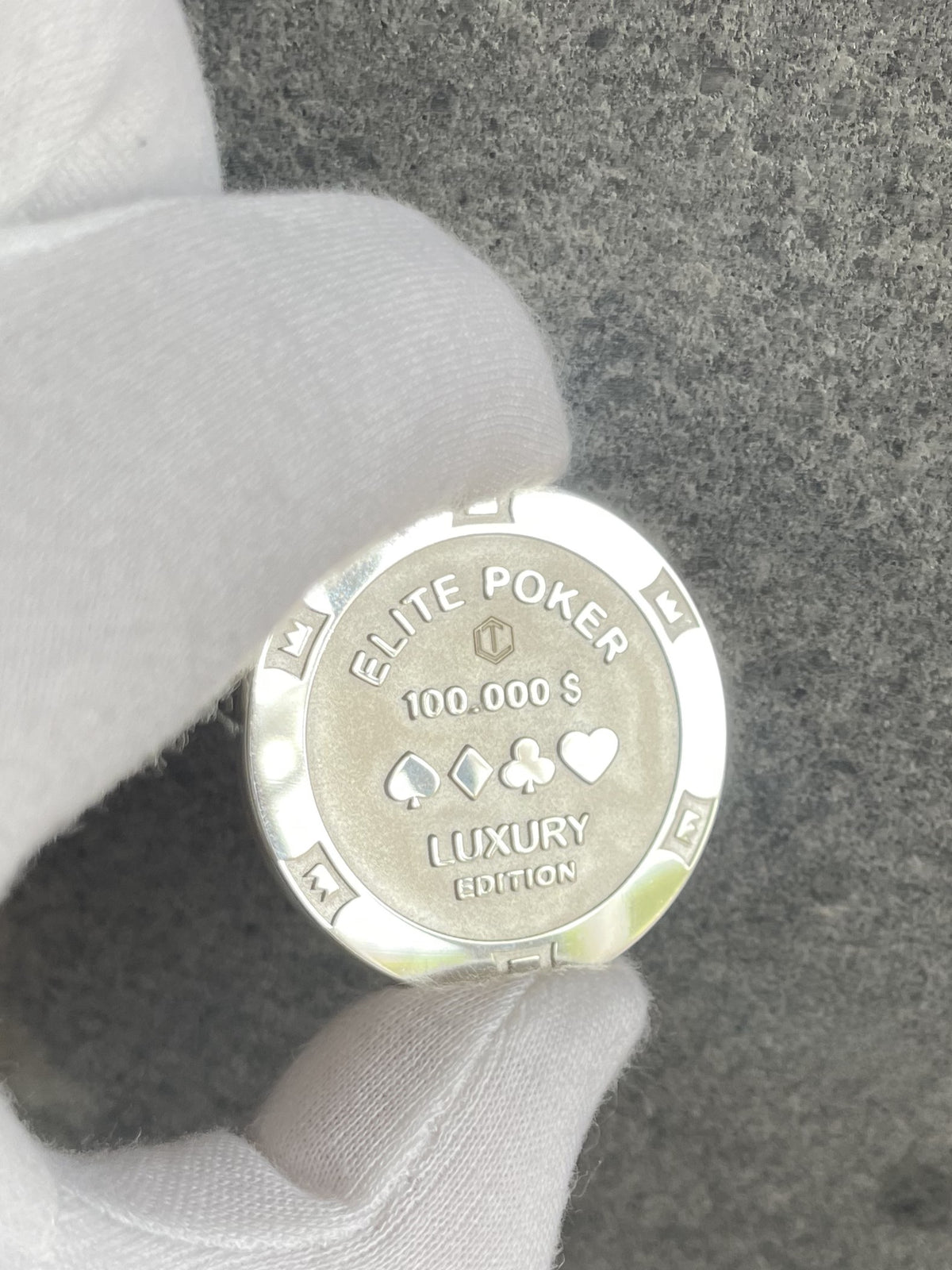 Pokerchip · 925 Sterlingsilber · 39 mm Durchmesser · 34 g · Poliert