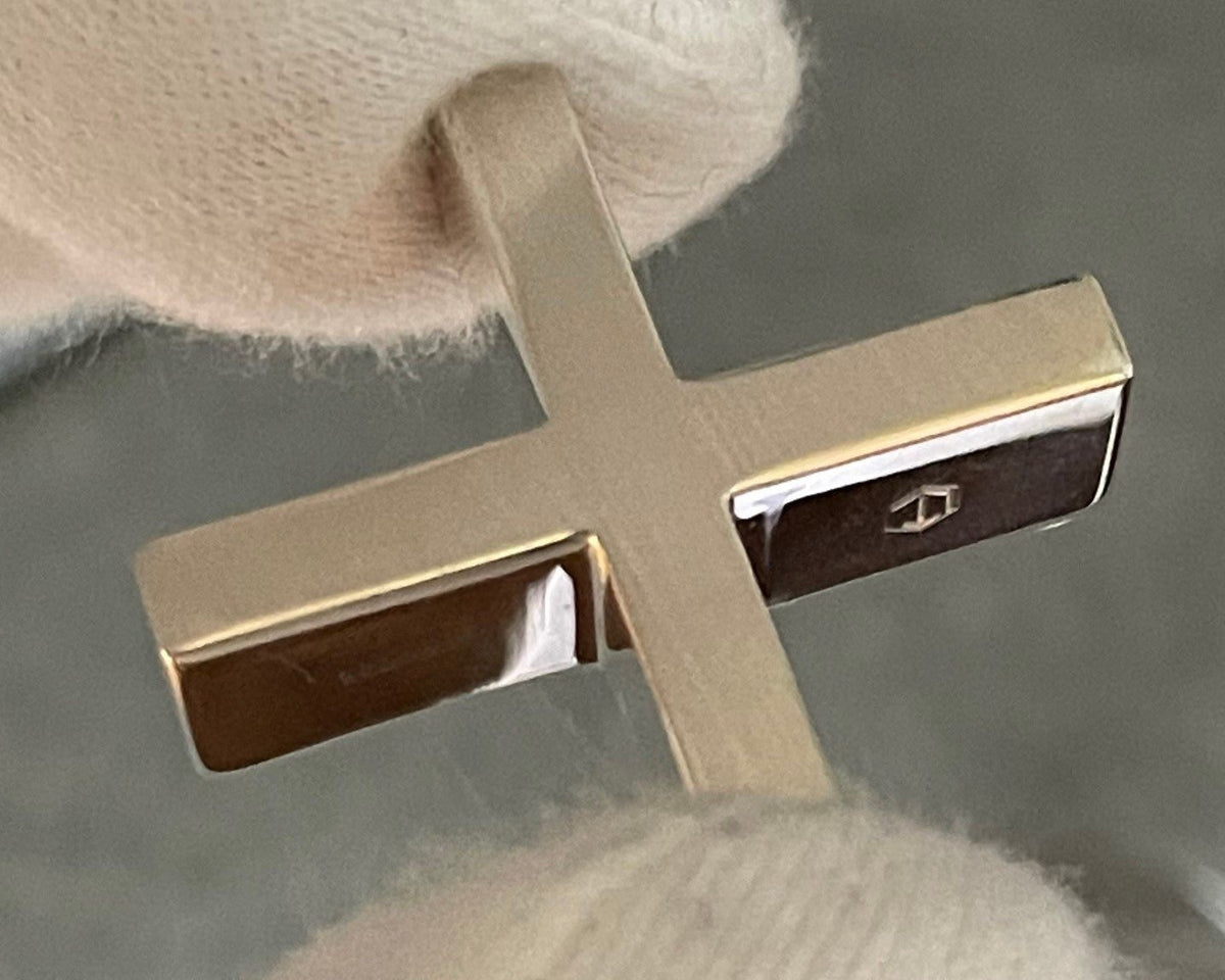 Solid Board Game Tic Tac Toe in Sterling Silver Game Piece - Spielstein Kreuz in Silber