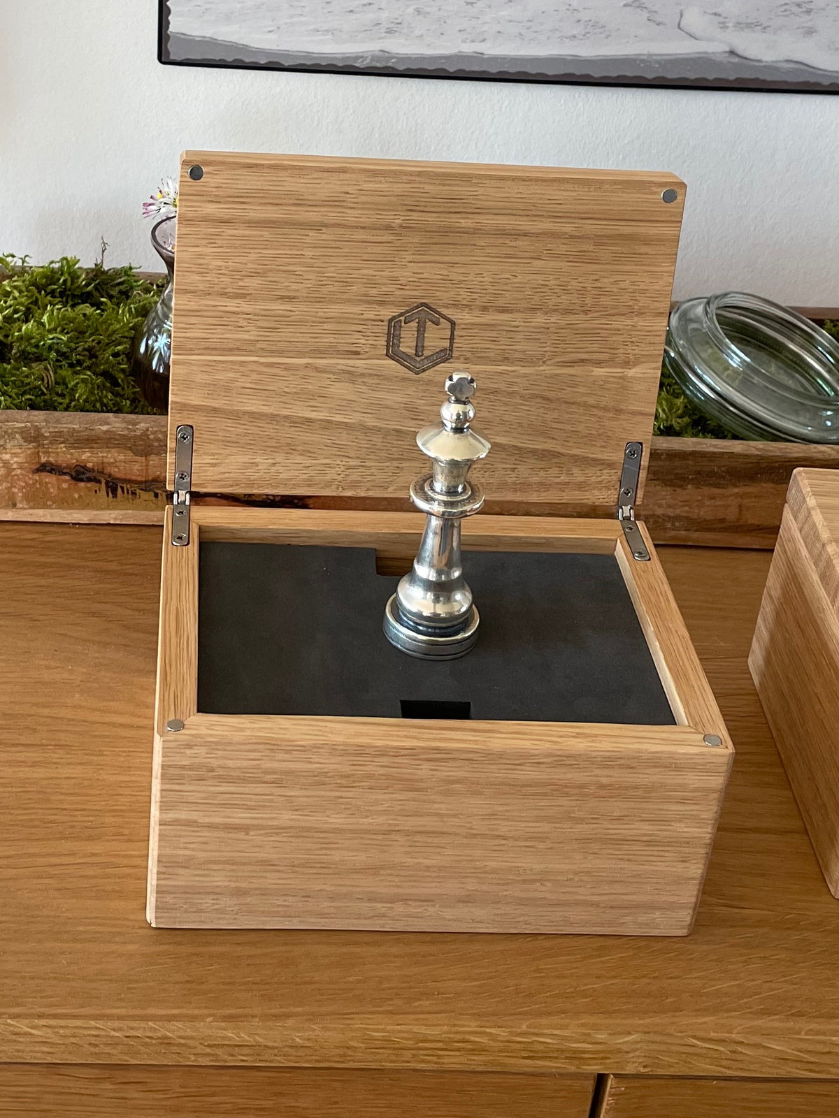 Solid Chess King Sterling Silver - Schachfigur König aus Sterlingsilber im Etui