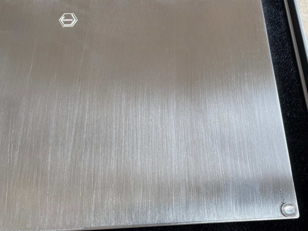 Solid Silver Board Game Nine Mens Morris Silver Black Rhodium-Plated - Mühlespiel Silber Spielbrett Rückseite LT Emblem