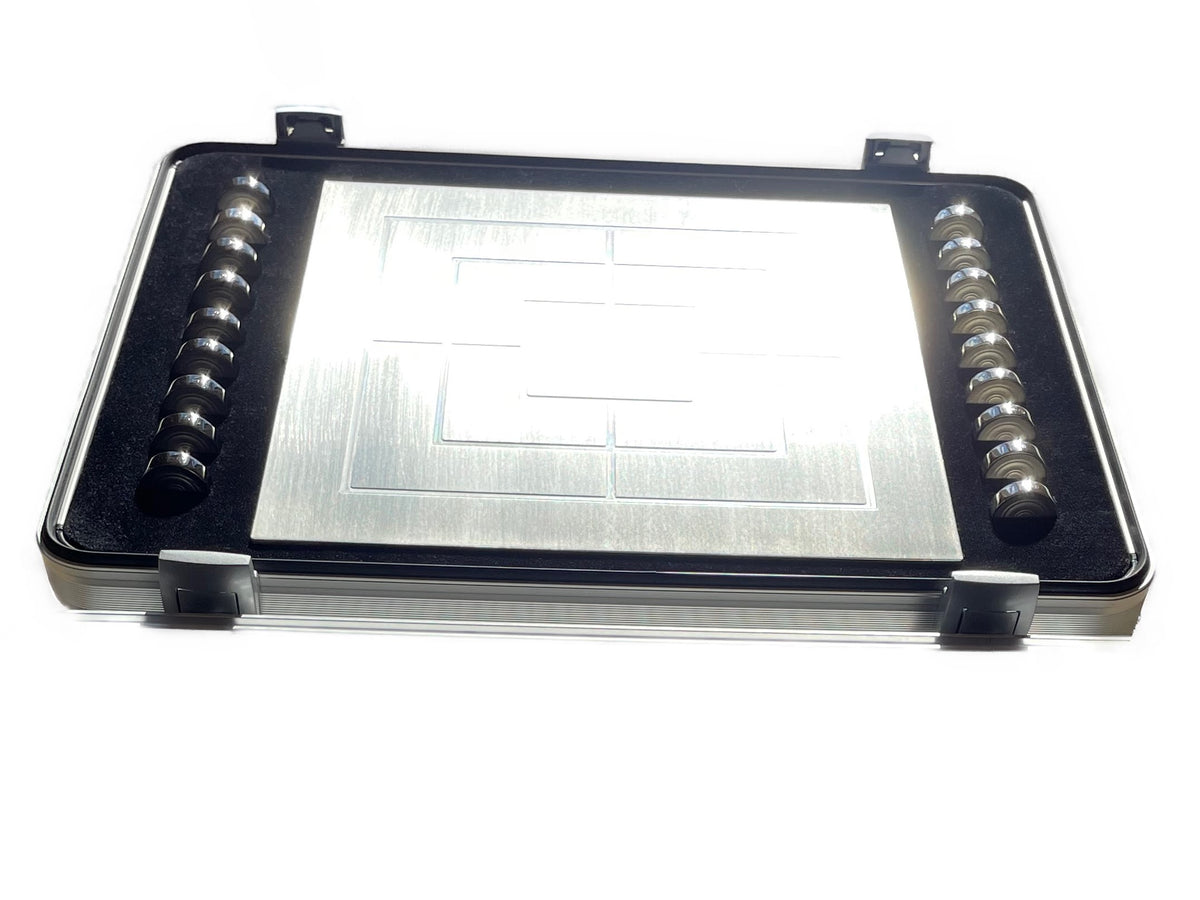 Solid Silver Board Game Nine Mens Morris Silver Black Rhodium-Plated - Mühlespiel aus Silber Rhodium im Koffer