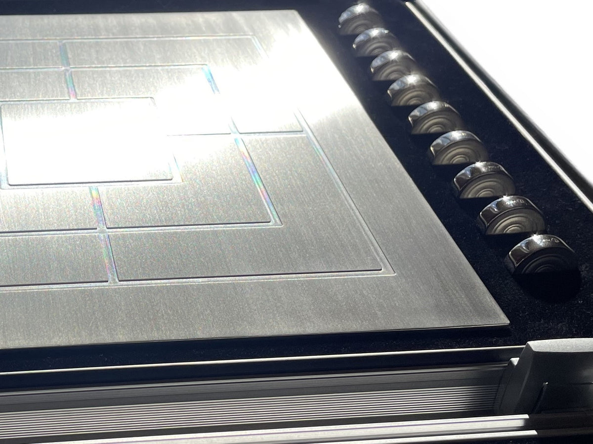 Solid Silver Board Game Nine Mens Morris Silver Black Rhodium-Plated - Mühlespiel Silber Rhodium im Koffer