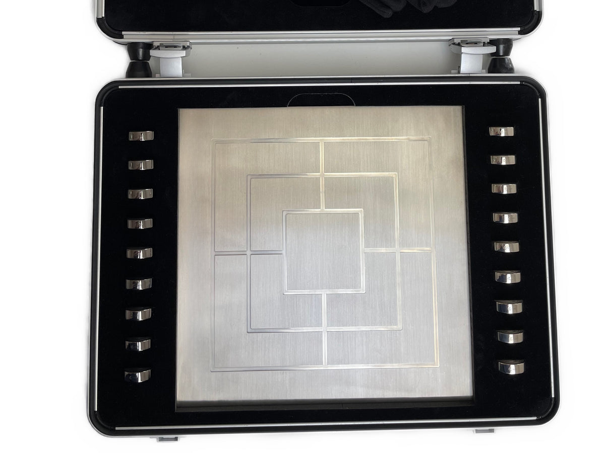 Solid Silver Board Game Nine Mens Morris Silver Black Rhodium-Plated - Mühlespiel aus Silber Rhodium im Koffer