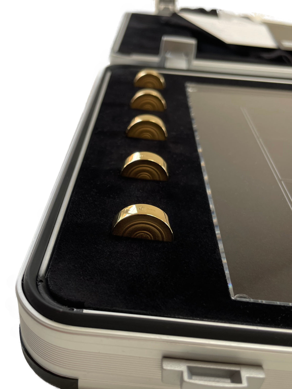 Solid Sterling Silver Tic-Tac-Toe 18k gold-plated - Tic-Tac-Toe Silber Gold im Koffer