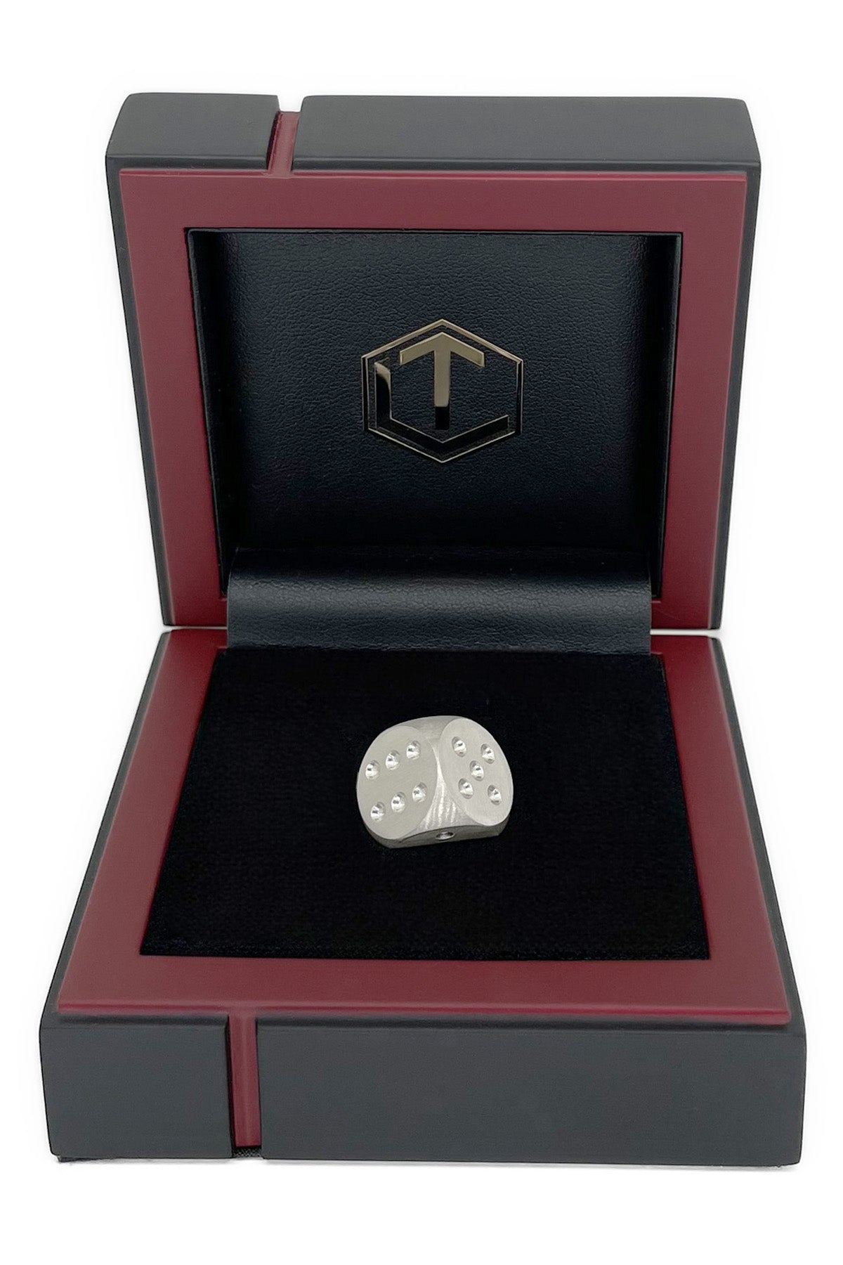 Silver Dice Sterling Silver brushed in Case - Silberwürfel mattiert im Etui