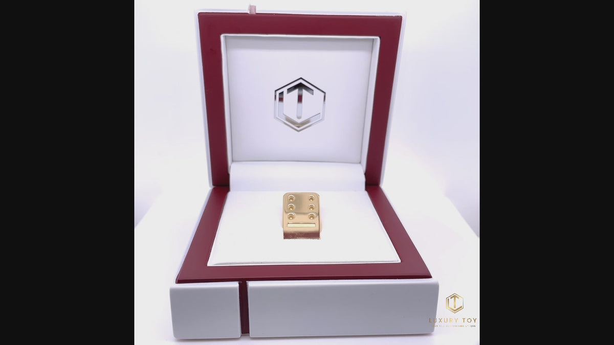 18-Karat Gold Domino Tile in a circle - 18 Karat Dominostein auf Drehteller