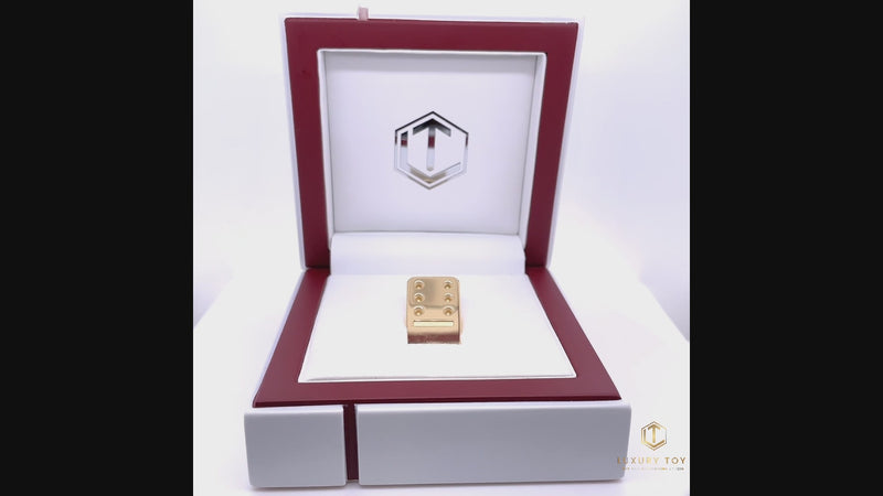 18-Karat Gold Domino Tile in a circle - 18 Karat Dominostein auf Drehteller