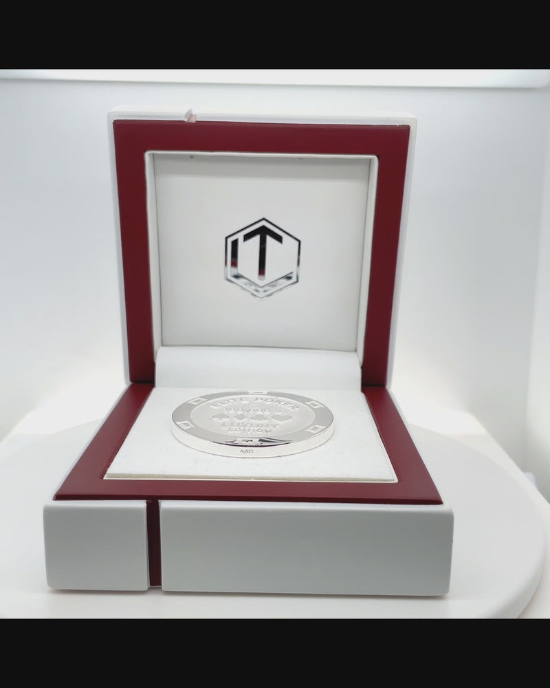 Poker Chip Silver presented with case